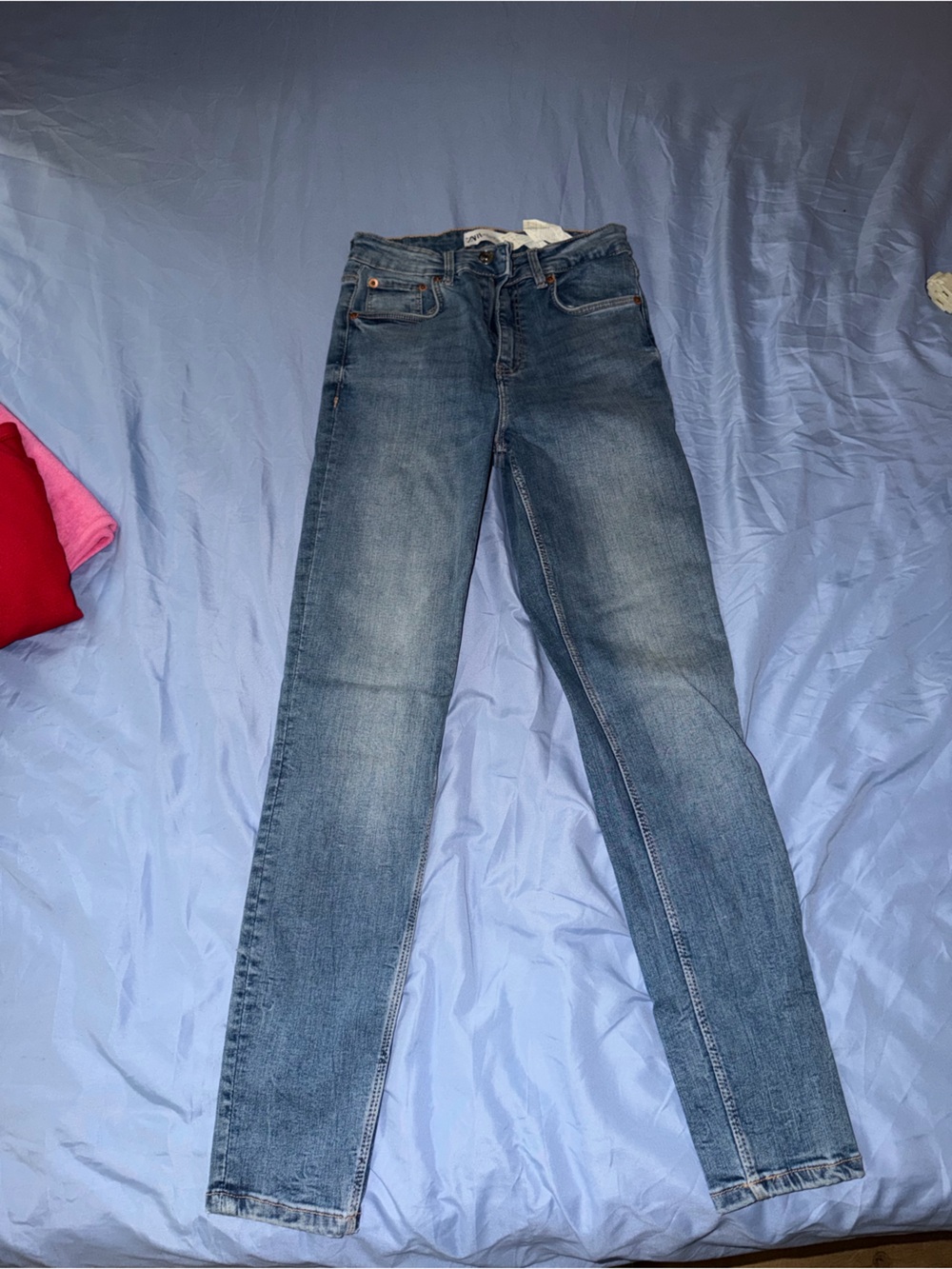 Zara Men's Skinny Jeans in Faded Blue Denim